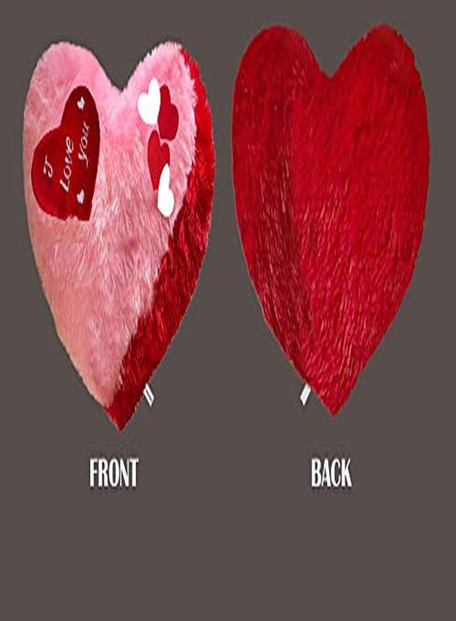 PICKKART Love Heart Shape Soft Plush Pillow, - Gift for Valentine Day Someone Special, Size : 37 cm X 30 cm (Pink) - Image 3